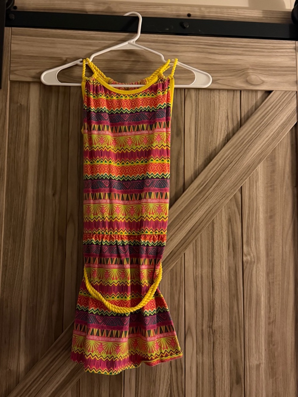 American Girl Lea Clark Yellow & Pink Aztec-Print Tank Dress